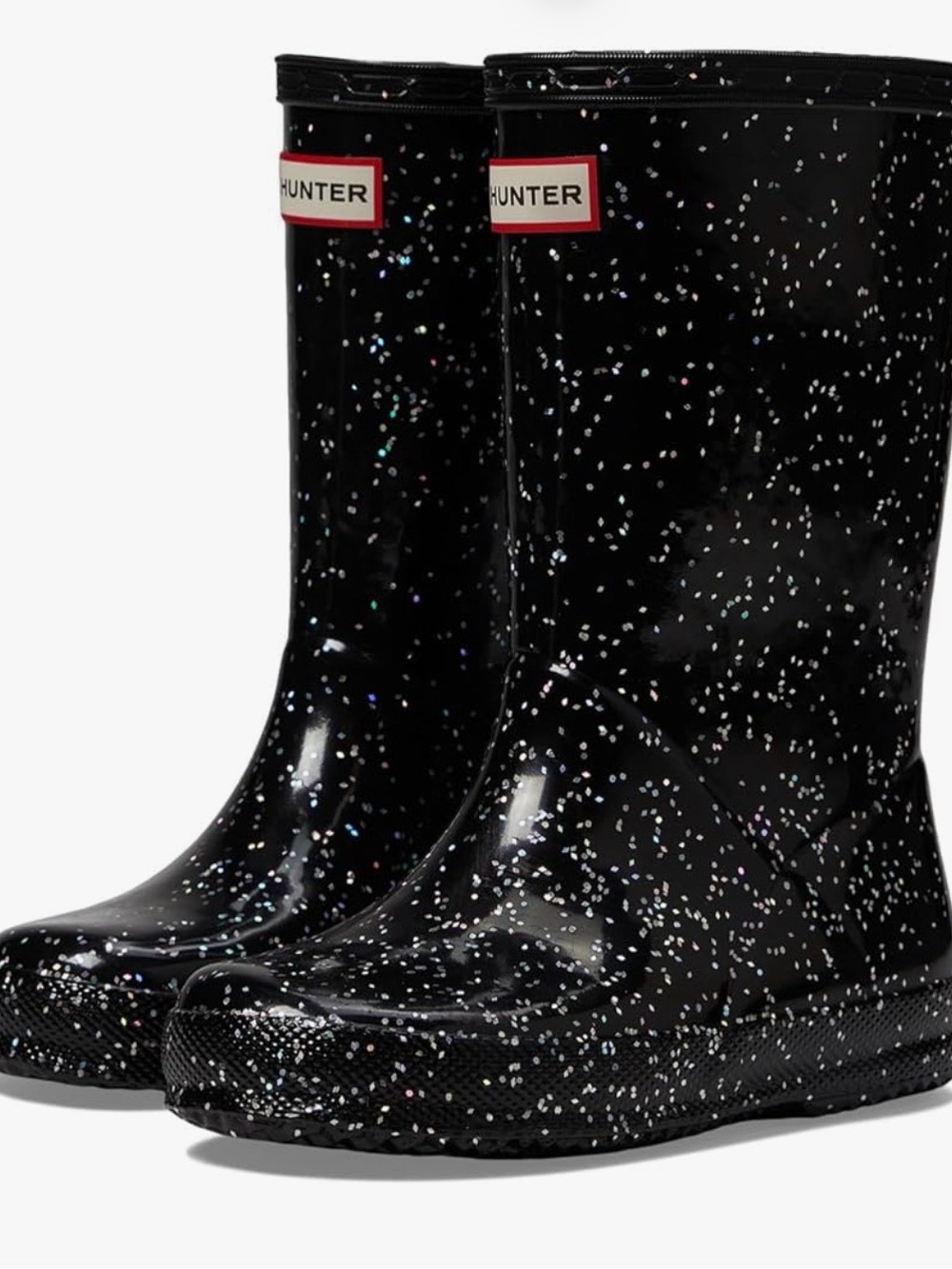 Hunter Boots Infant's First Classic Giant Glitter Rain Boot Black 8 Medium US